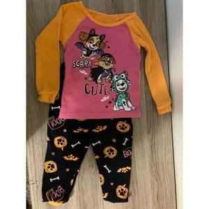 Nickelodeon Paw Patrol Cotton Pajamas Pink Orange and Black Halloween 18 Months
